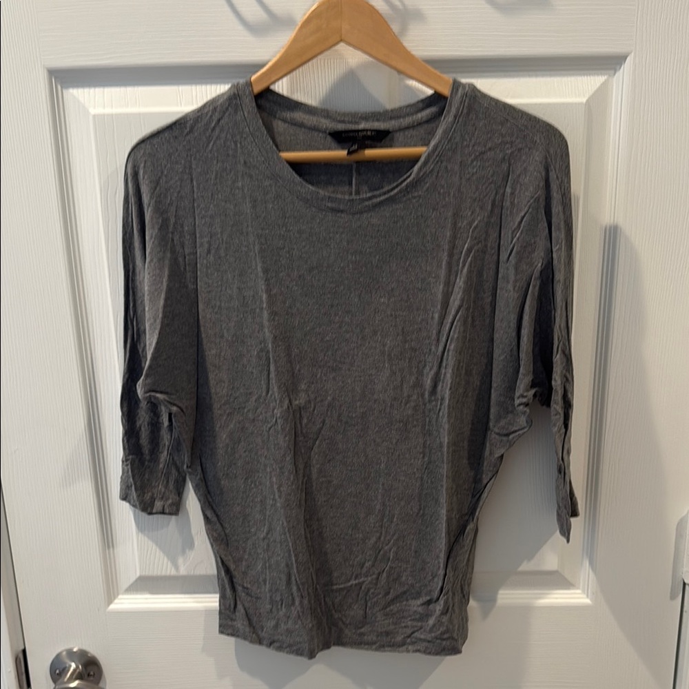 Banana Republic Gray 3/4 Sleeve Boxy T-Shirt